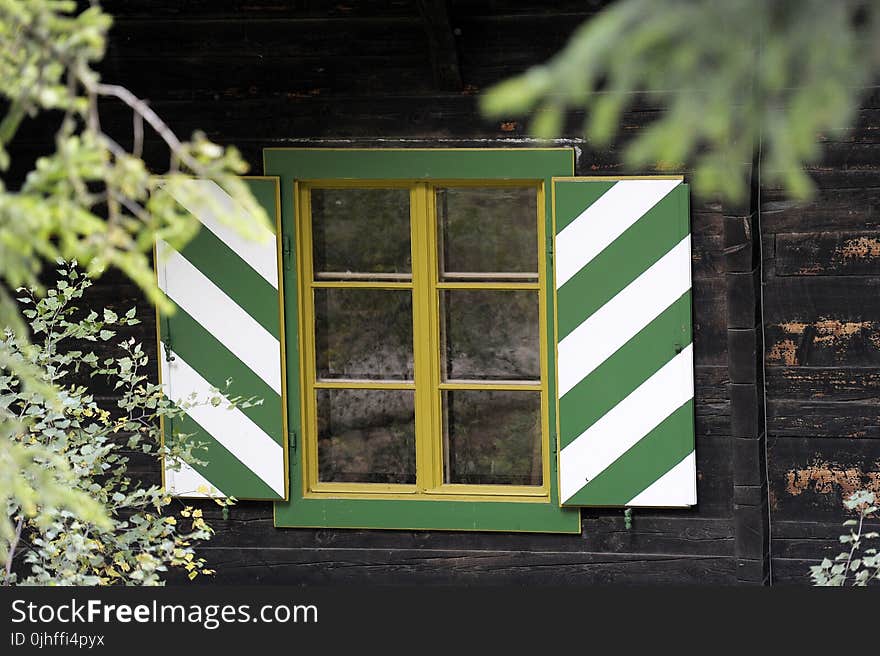 Green, Yellow, House, Window