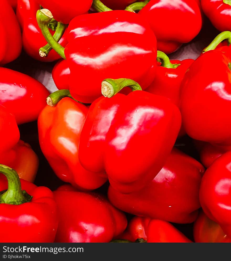 Bundles of Red Bell Peppers