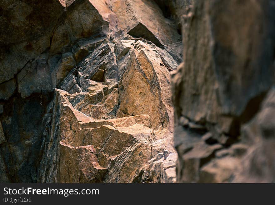 Close-up Photo Brown Brown Rock Formation