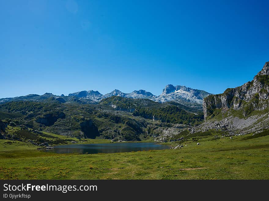 Mountain Under Blue Skies