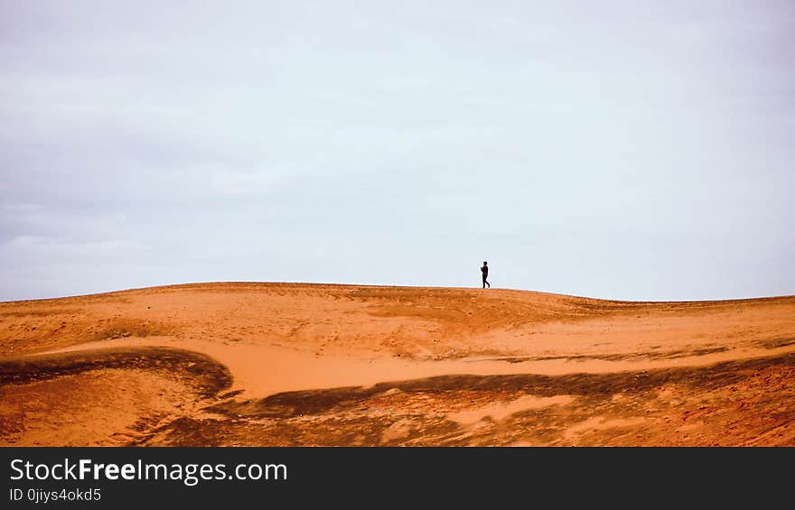 Man Standing on a Dessert Graphic Wallpaper