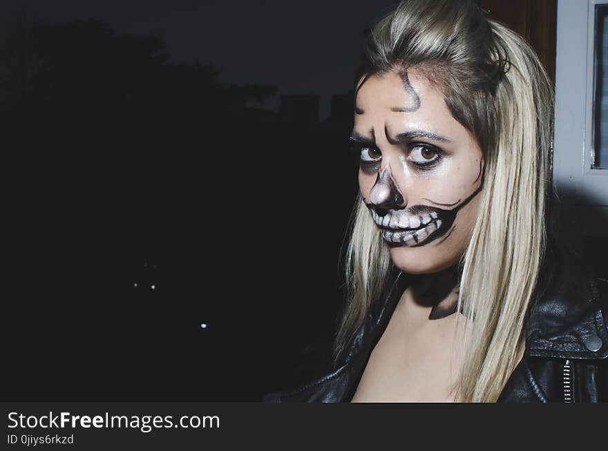 Woman With Skull Face Paint