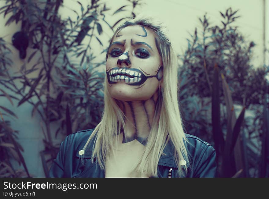 Woman Wears Black Leather Jacket