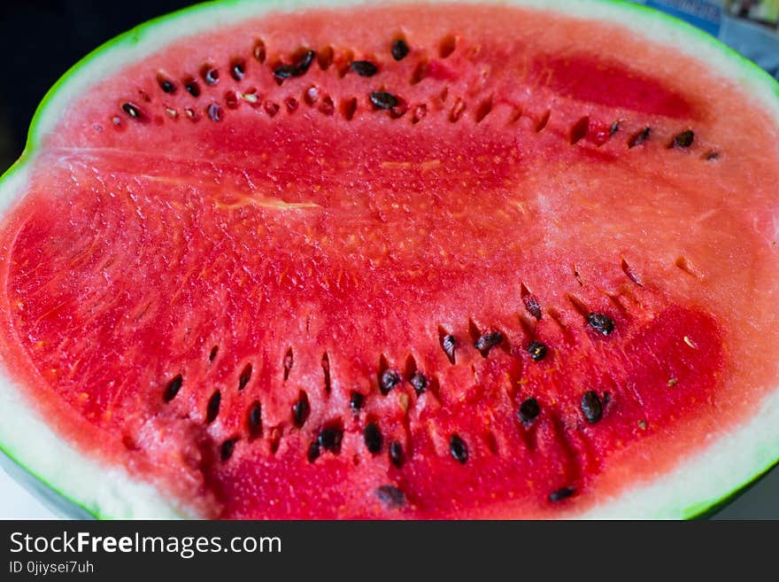 Close-up Photo Of Sliced Watermelon