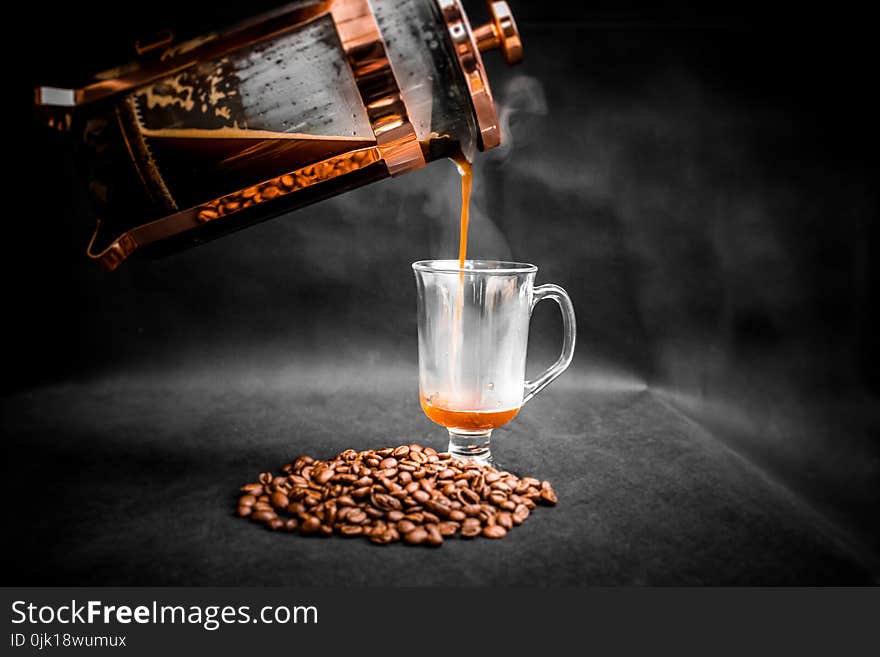 Clear Glass Cup Filled With Coffee