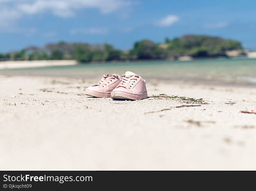 Selective Focus of Pink Low-top Sneakers