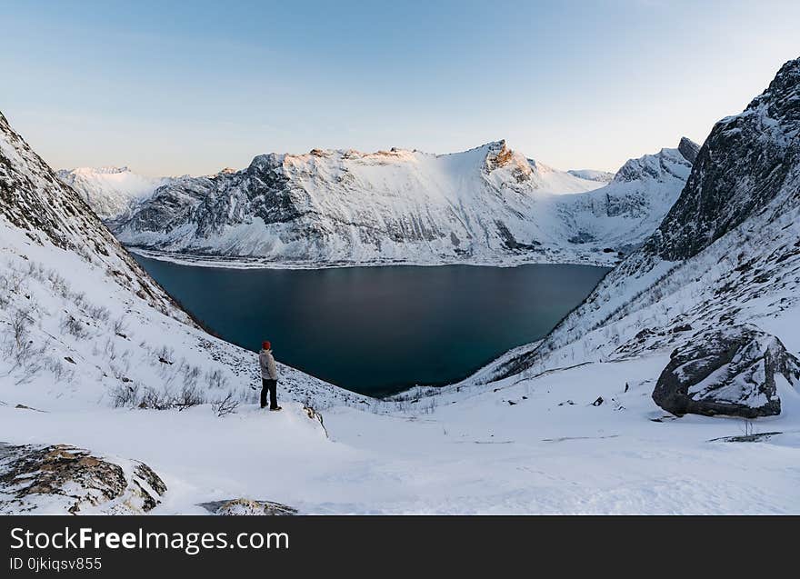 Snow Mountain and Body of Water