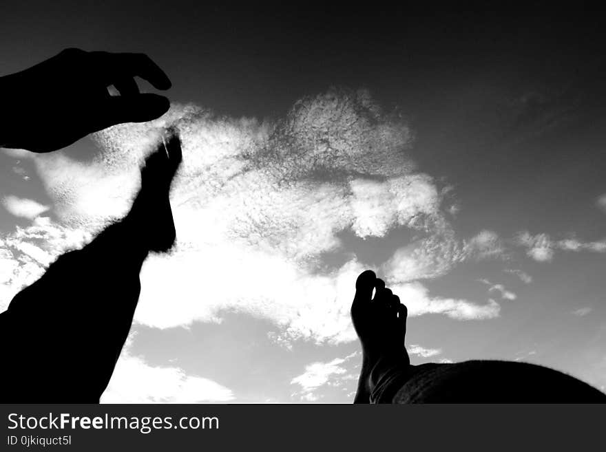 Grayscale Above Photography of Man Falling Down