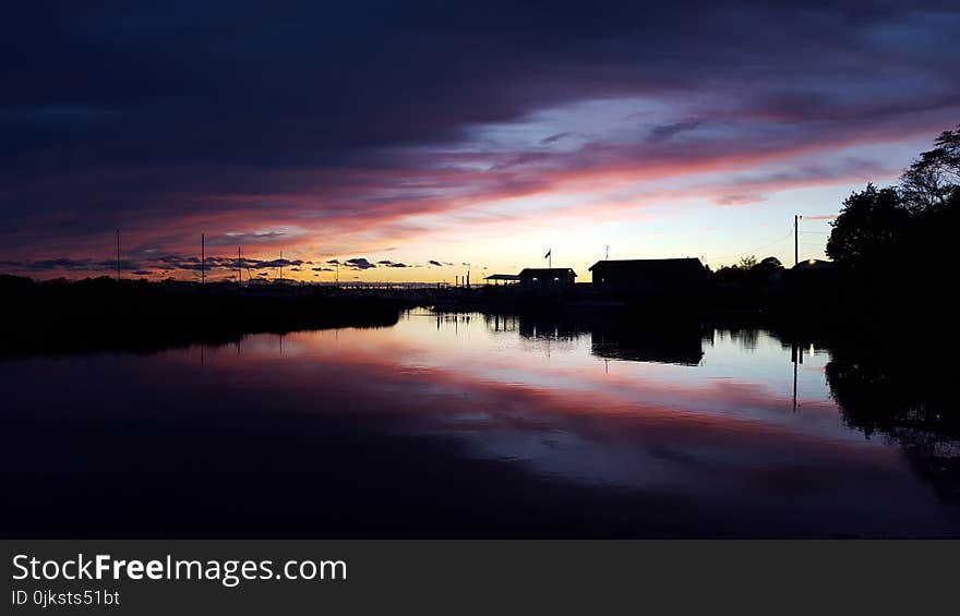 Reflection, Sky, Water, Waterway