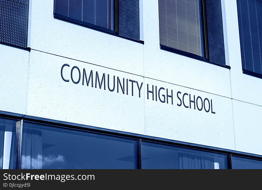 Blue, Architecture, Building, Signage