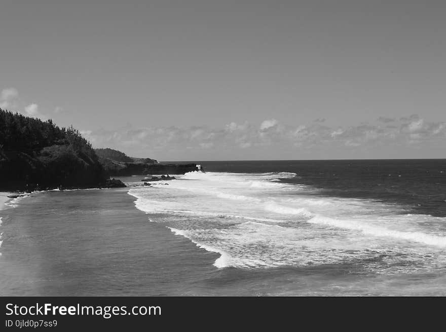 Sea, White, Black And White, Coastal And Oceanic Landforms