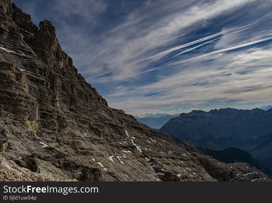 Sky, Mountainous Landforms, Mountain, Cloud