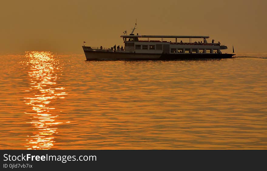 Water Transportation, Calm, Ferry, Sunset