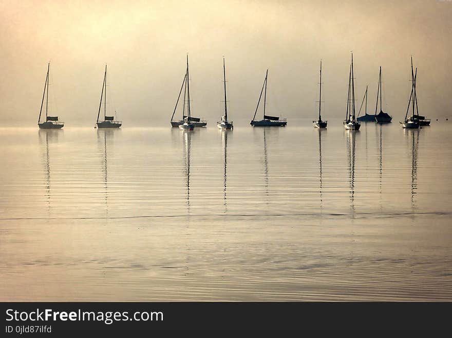 Calm, Water, Sky, Horizon