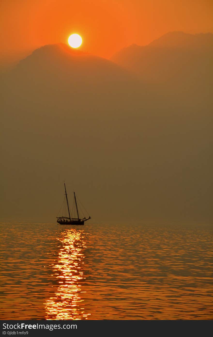 Horizon, Calm, Sea, Sun