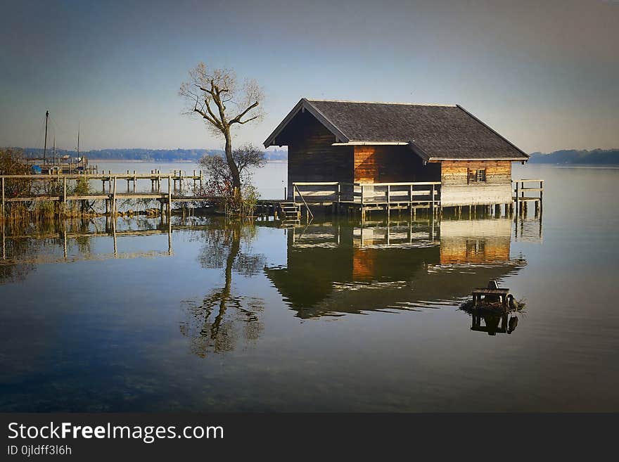 Reflection, Water, Sky, Home