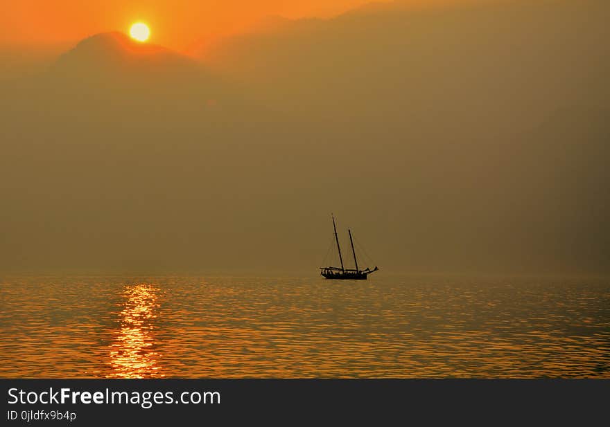 Horizon, Calm, Sunrise, Sea