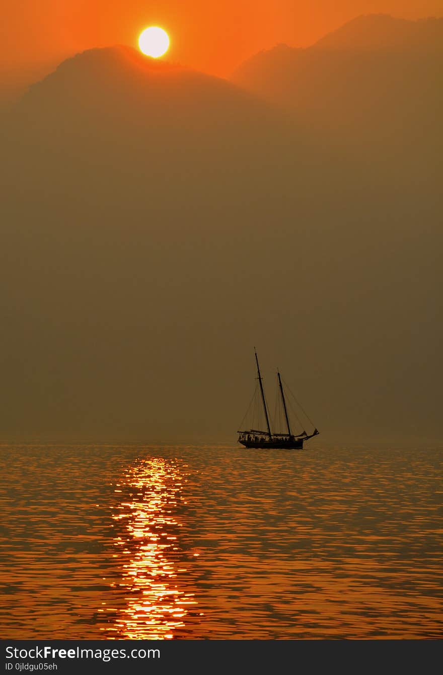 Horizon, Calm, Sun, Sea