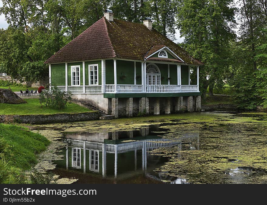 Cottage, Water, House, Reflection