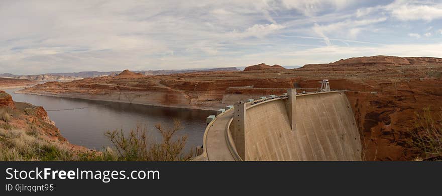 Badlands, Sky, Dam, Escarpment