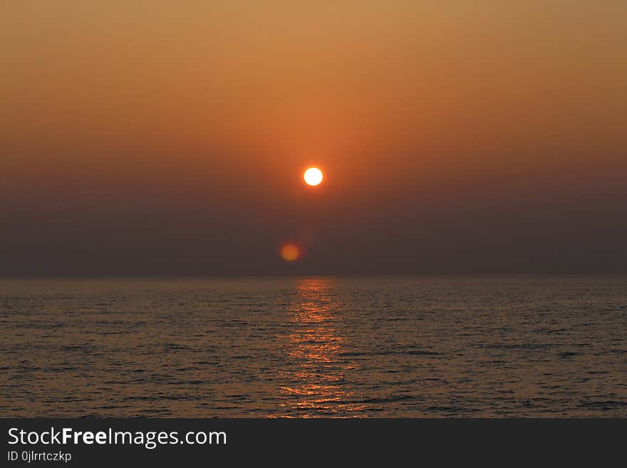 Horizon, Sunrise, Sun, Sea