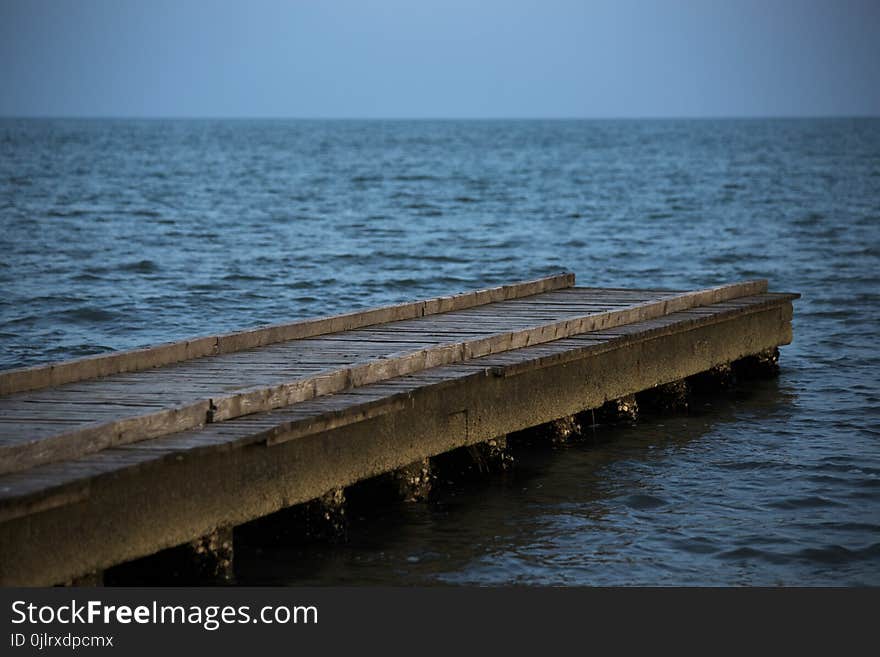 Sea, Horizon, Pier, Ocean