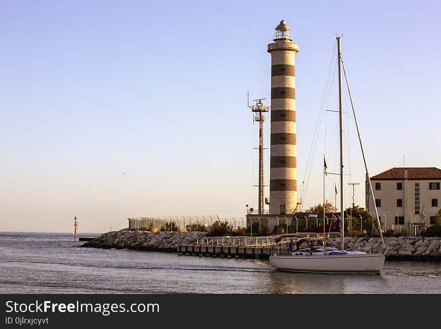 Lighthouse, Tower, Waterway, Sky