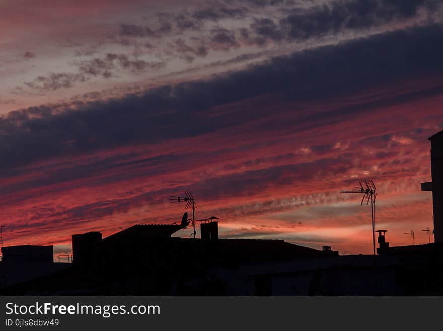 Sky, Afterglow, Red Sky At Morning, Cloud