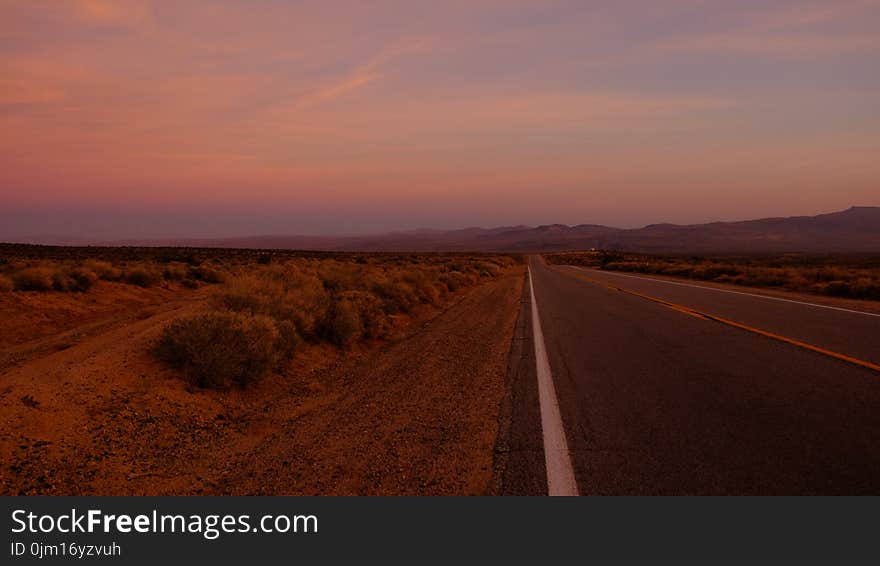 Road Towards Mountain during Sunset