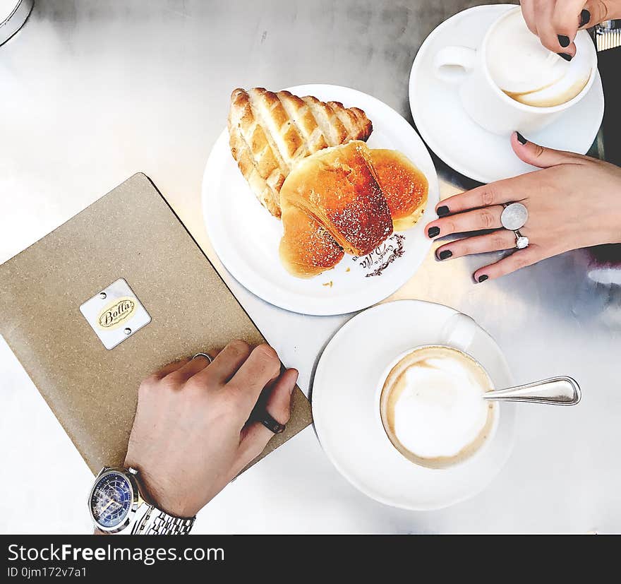 Pastries On Round White Ceramic Plate