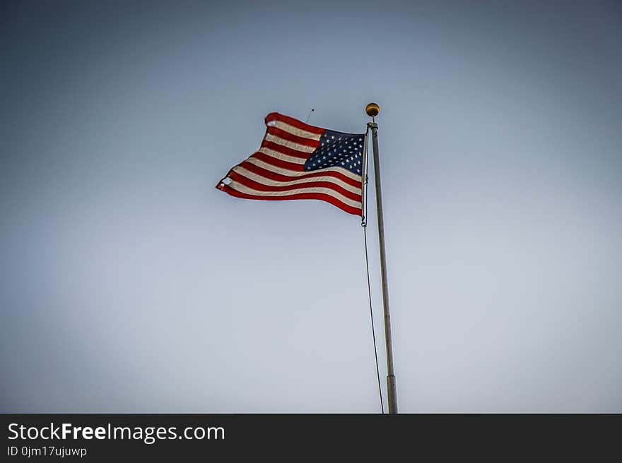 U.s.a. Flag on Pole