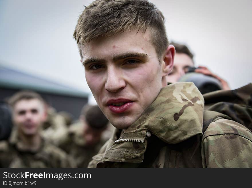 Man Wearing Military Uniform