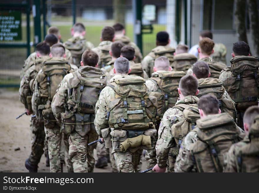 Group of Soldiers in Full Battle Gear