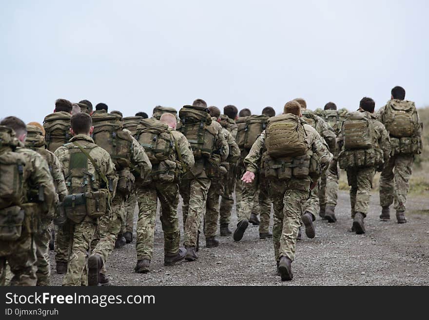 Group of Army Walking