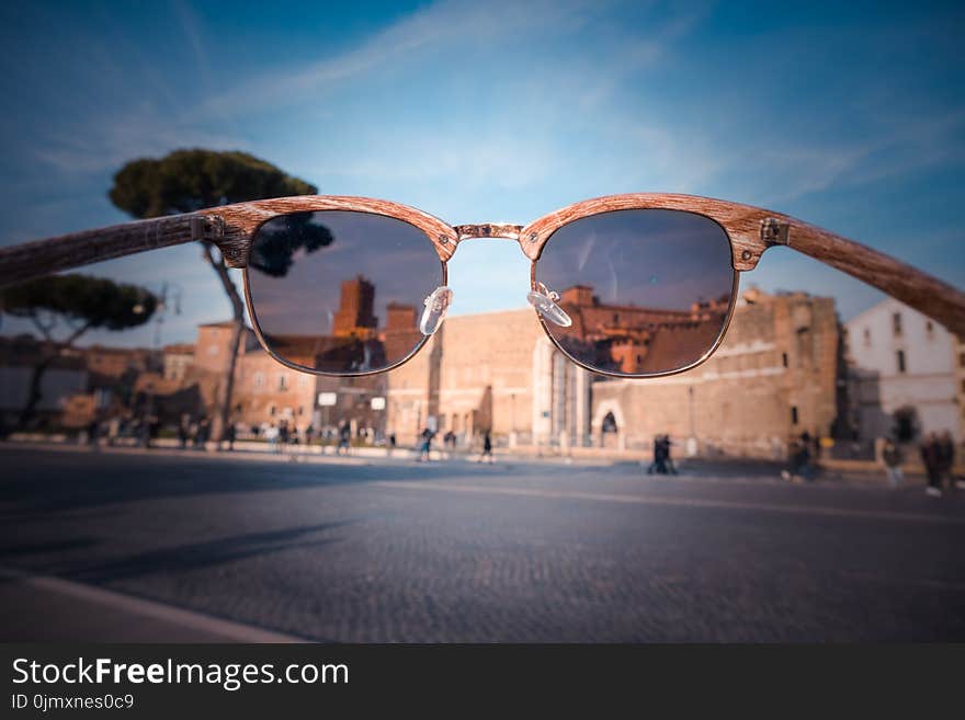 Sunglasses View Brown Building