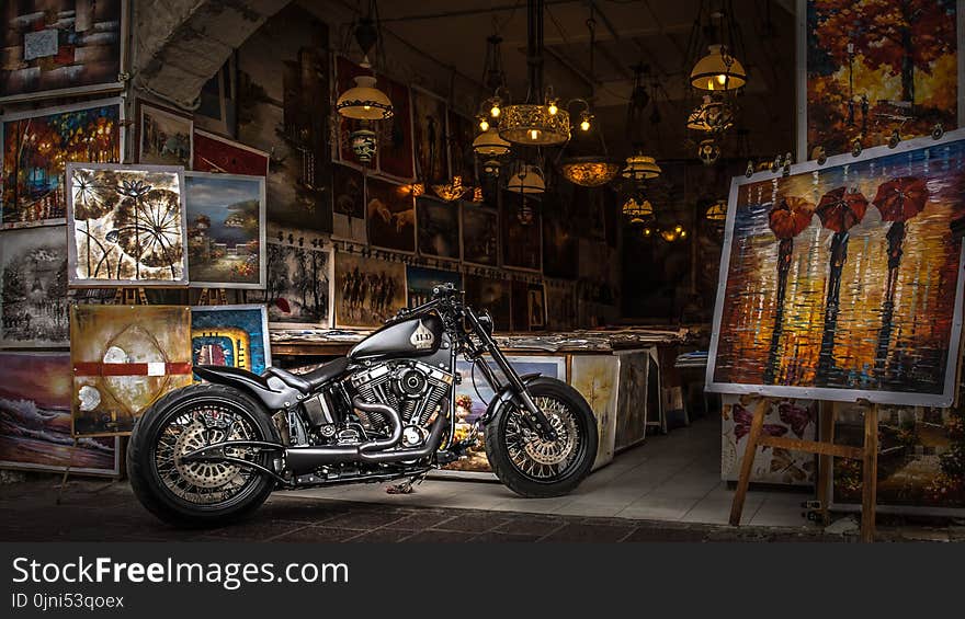 Black Cruiser Motorcycle