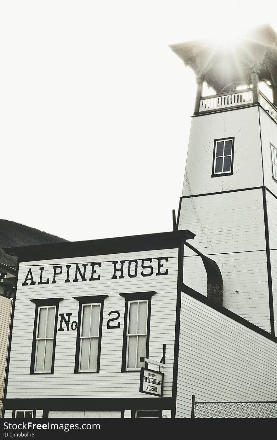 White and Black Alpine Hose Building