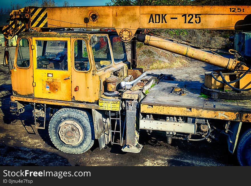 Vehicle, Yellow, Construction Equipment, Motor Vehicle