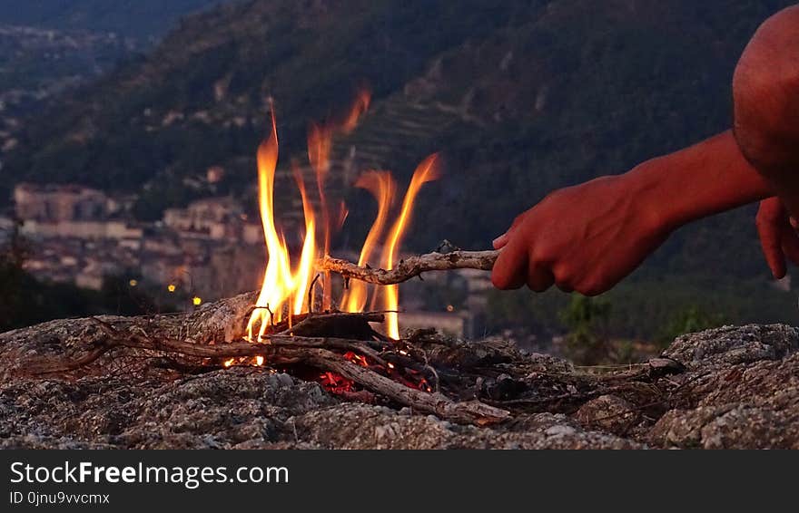 Campfire, Wilderness, Geological Phenomenon, Fire