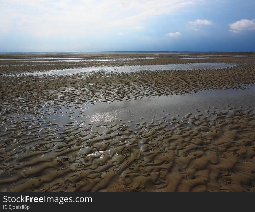 Mudflat, Sea, Shore, Sky