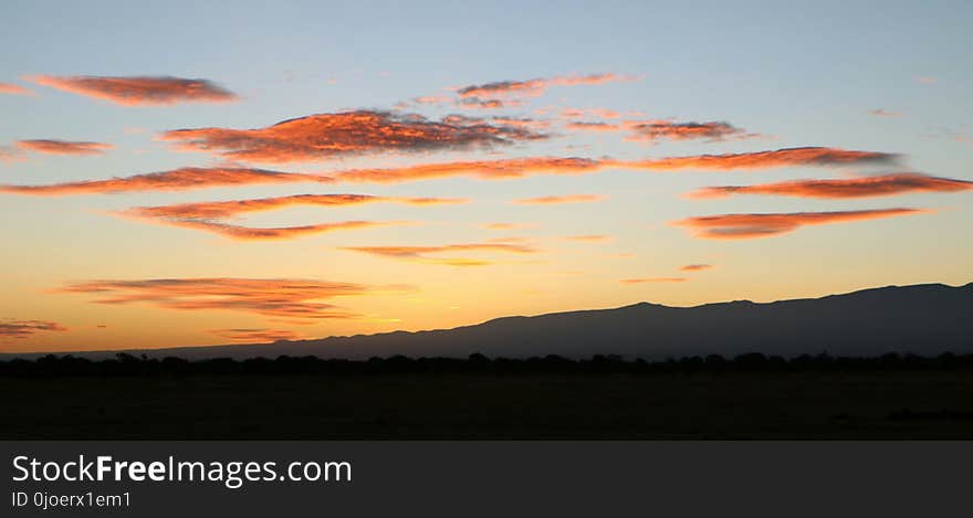 Sky, Afterglow, Sunrise, Horizon