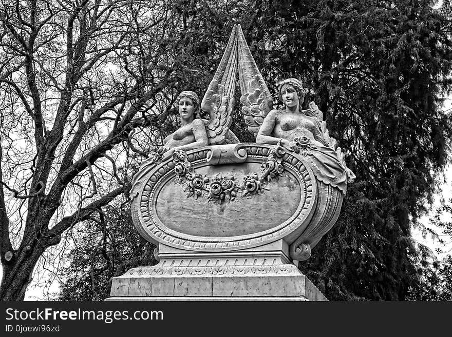 Landmark, Black And White, Monochrome Photography, Tree