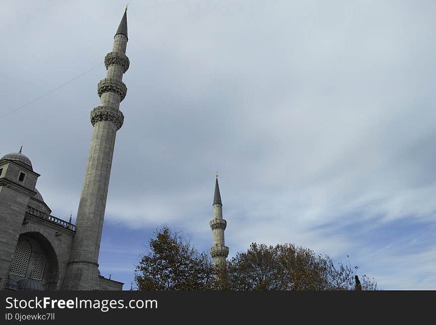 Sky, Spire, Mosque, Place Of Worship