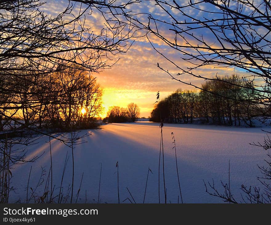 Sky, Winter, Snow, Nature