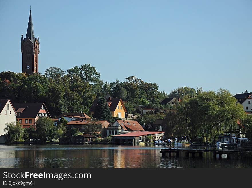 Waterway, Sky, Tree, River