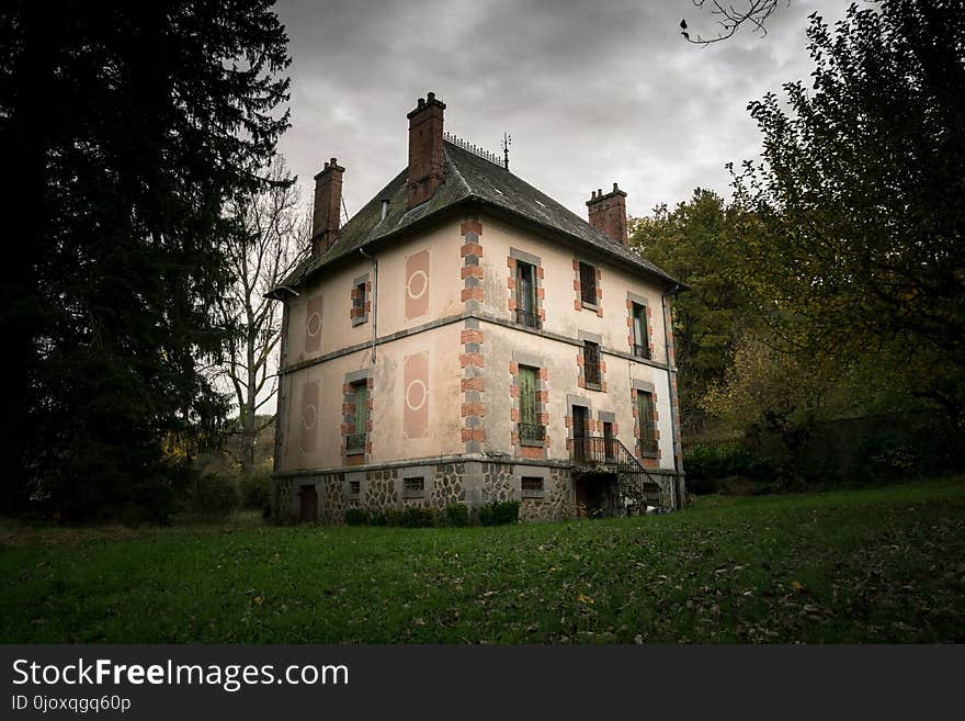 Estate, Château, House, Sky