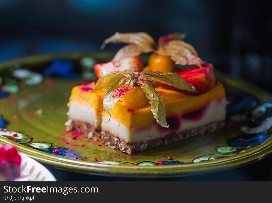 Food Photography of Strawberry Cakes on Plate