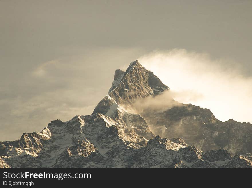 Fog Covered Mountain Wallpaper