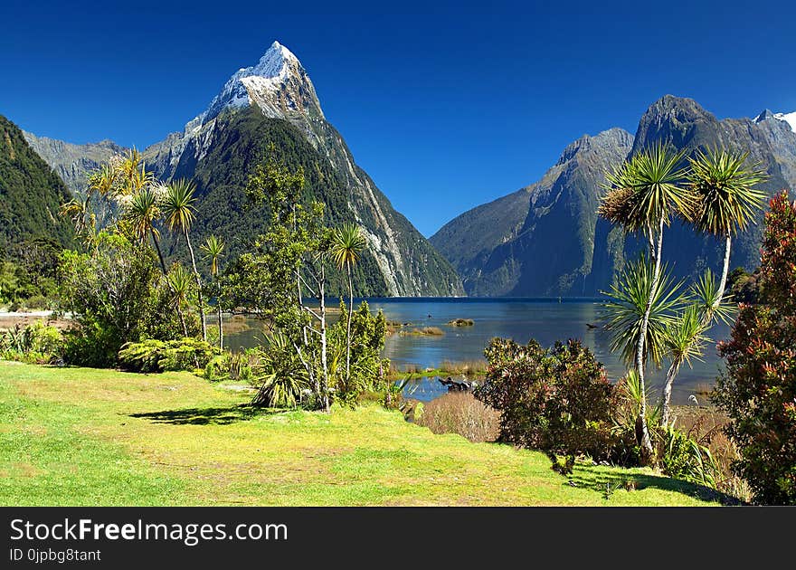 Landscape Photograph of Lake and Mountains