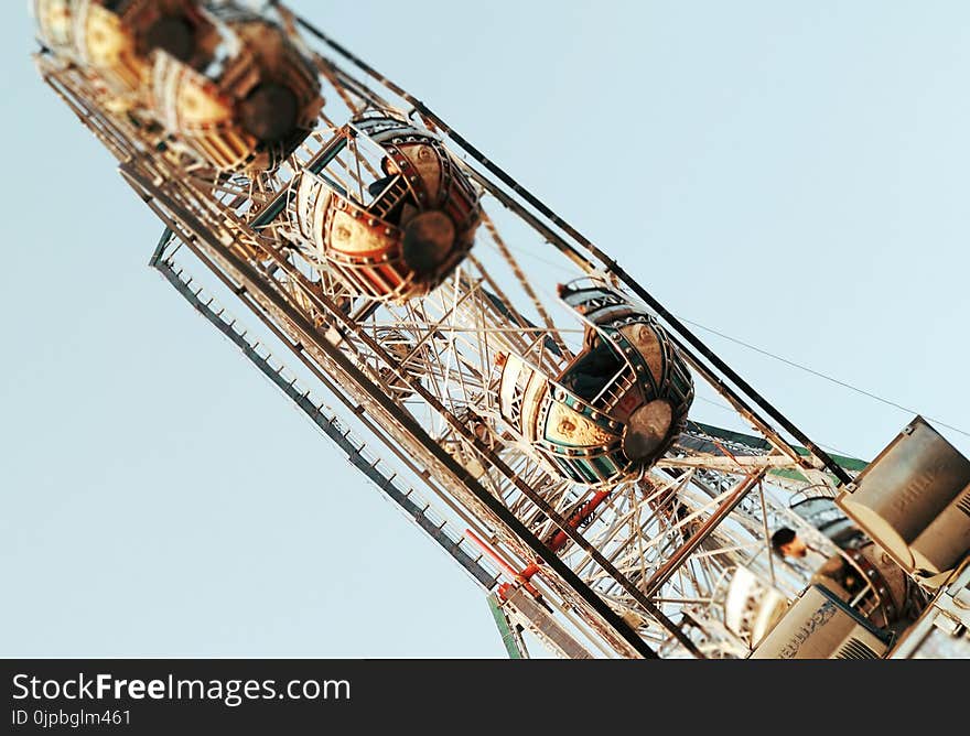 Ferris Wheel in Worms Eye View Photography